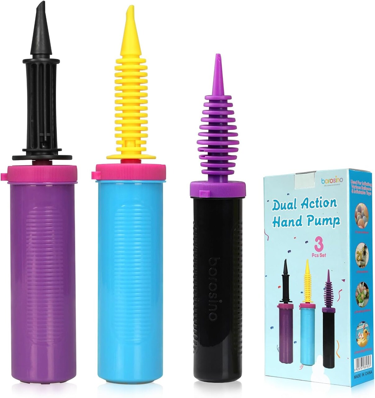 Balloon Pump, 3-Pack Can inflate Balloons in Both Directions Balloon Pump Hand, Fits160 260 Magic Foil Round Balloons